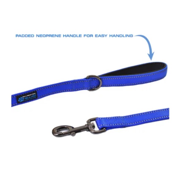 NEW 6 FT x 1" Wide Nylon Reflective Dog Leash Black - Picture 7 of 9